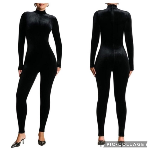 Naked Wardrobe The Velvet All Jumpsuit Catsuit Black L - Picture 1 of 6